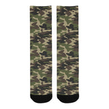 Dark Green camouflage pattern Crew Socks