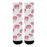 Pink lotus waterlily pattern Crew Socks