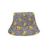 Cute yellow monkey leaves pattern Unisex Bucket Hat