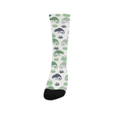 Chameleon lizard succulent plant pattern Crew Socks