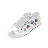 Cute color paper sailboat pattern Men's Low Top Shoes White