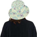 French bulldog hawaii blackground Unisex Bucket Hat