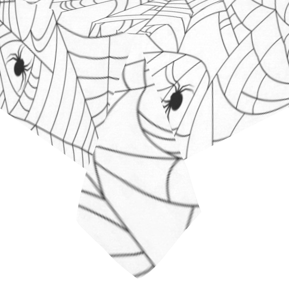 Spider web cobweb pattern white background Tablecloth