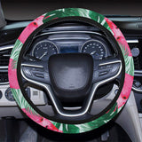 Watermelons tropical palm leaves pattern Car Steering Wheel Cover