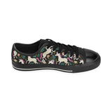 Unicorns forest background Men's Low Top Canvas Shoes Black