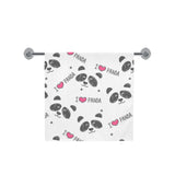 Hand Drawn faces of pandas pattern Bath Towel