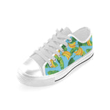 banana leaves banana design pattern Men's Low Top Shoes White