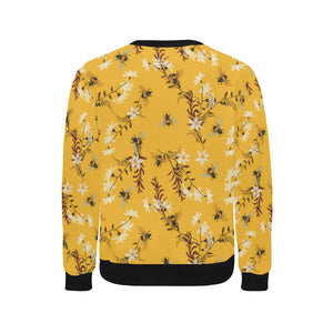 Bee flower pattern Men's Crew Neck Sweatshirt