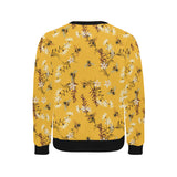Bee flower pattern Men's Crew Neck Sweatshirt
