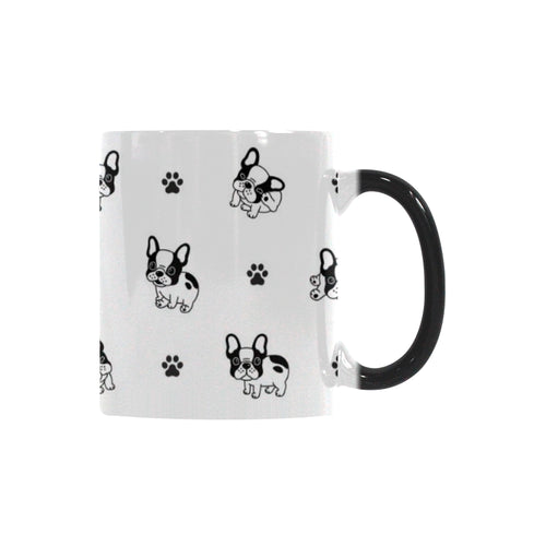 Cute french bulldog paw pattern Morphing Mug Heat Changing Mug