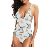 windmill pattern Women's One-Piece Swimsuit