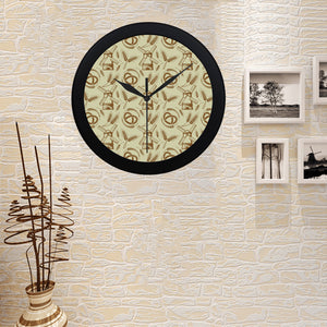 Windmill Wheat pattern Elegant Black Wall Clock
