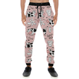 Cows milk product pink background Unisex Casual Sweatpants
