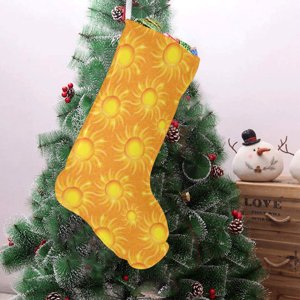 Sun orange background Christmas Stocking
