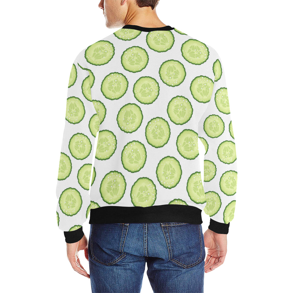 Cucumber slices pattern Men's Crew Neck Sweatshirt