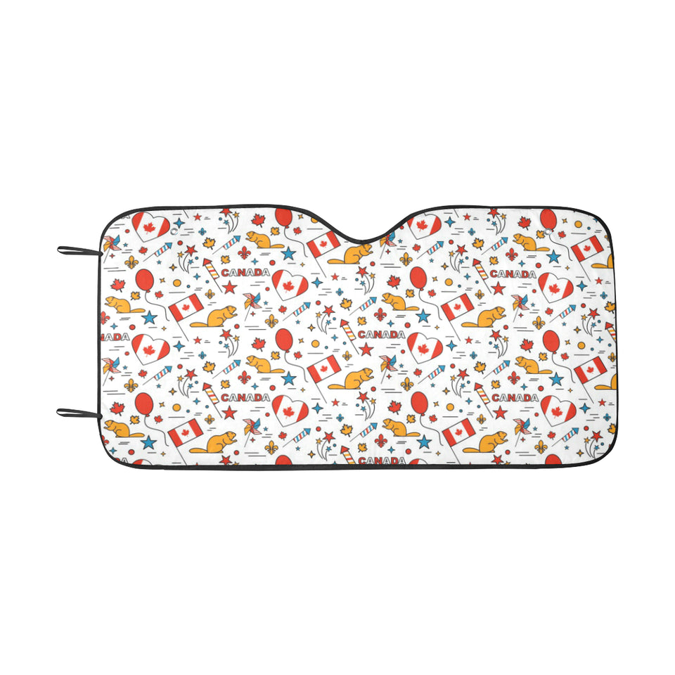 Canada Pattern Print Design 03 Car Sun Shade