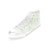 Seahorse shell pattern Women's High Top Canvas Shoes White