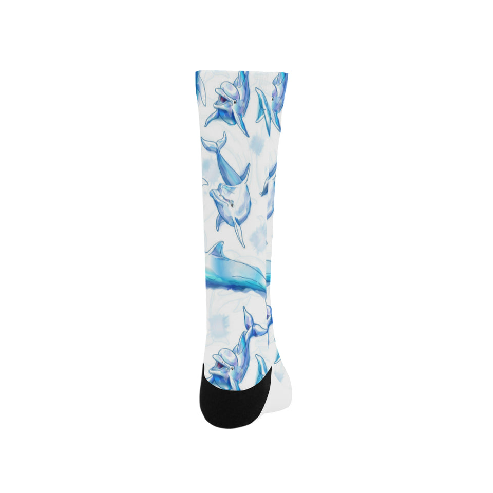 Watercolor dolphin pattern Crew Socks