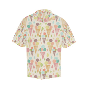 Ice cream cone pattern Men's All Over Print Hawaiian Shirt