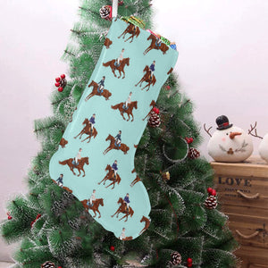 Horses running horses rider pattern Christmas Stocking