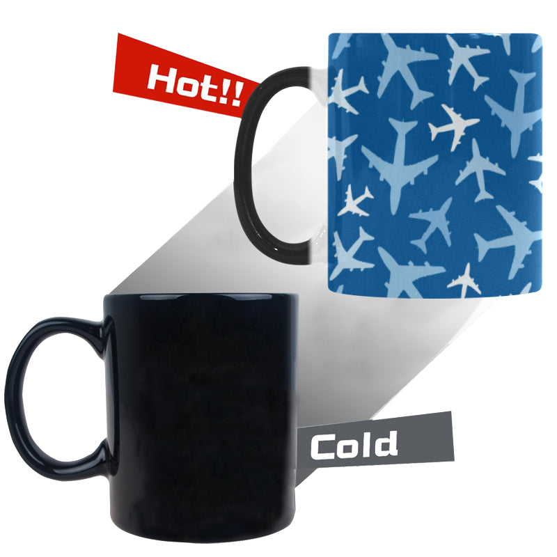 Airplane pattern in the sky Morphing Mug Heat Changing Mug