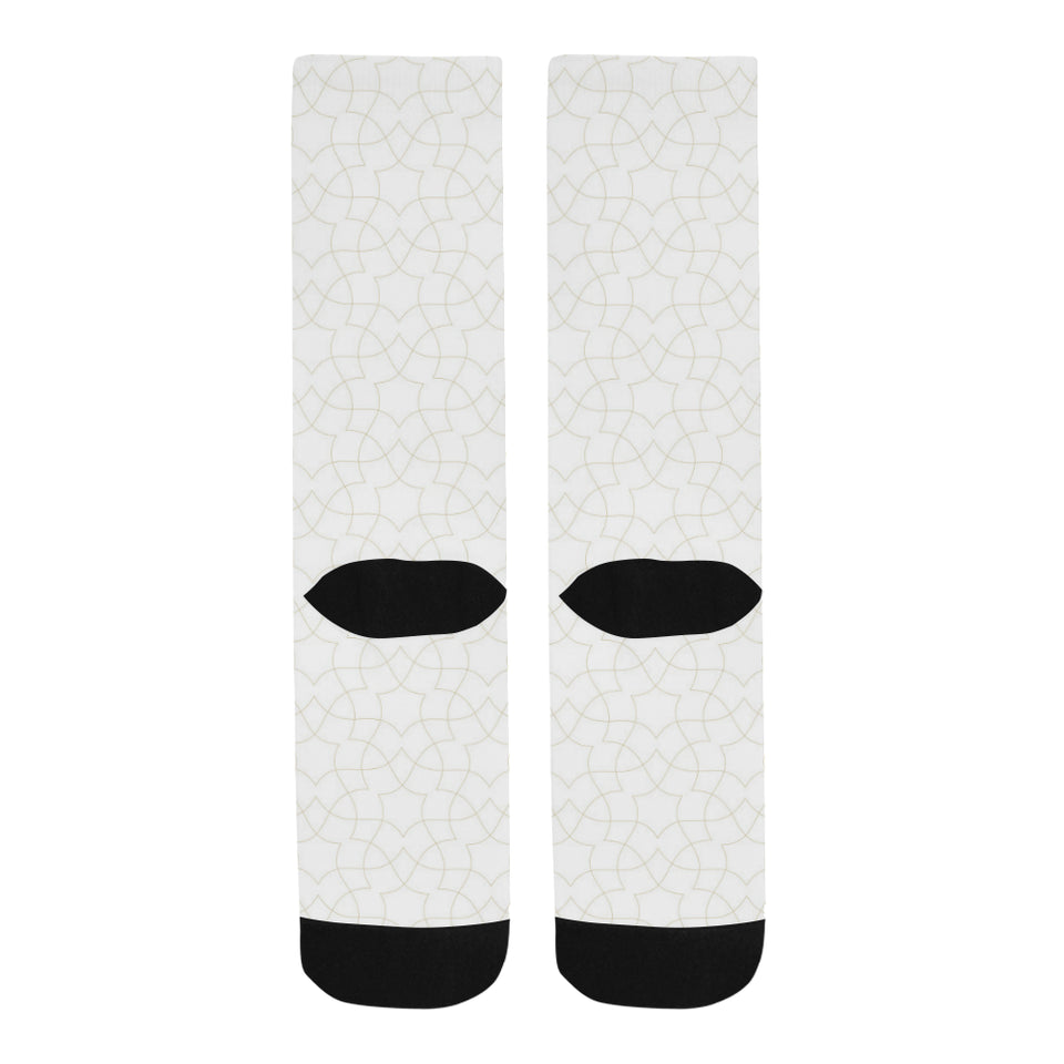arabic white pattern Crew Socks