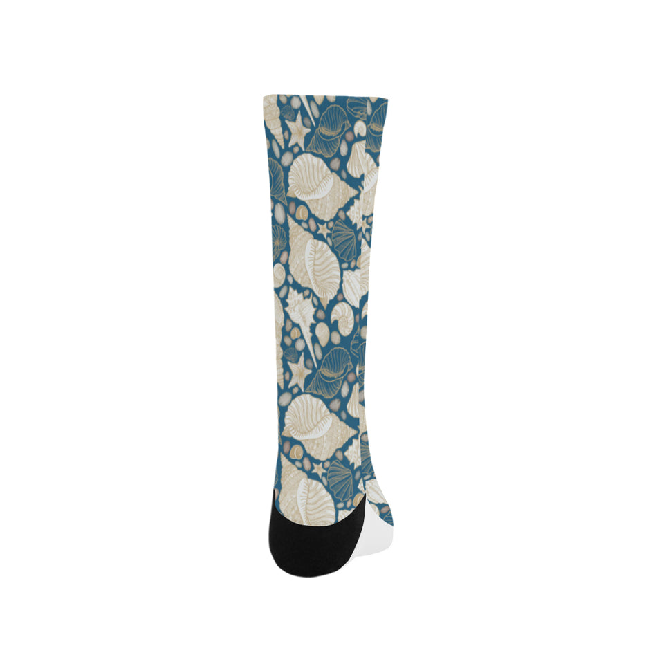 Sea turtle Polynesian Tribal design pattern Crew Socks