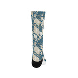 Sea turtle Polynesian Tribal design pattern Crew Socks