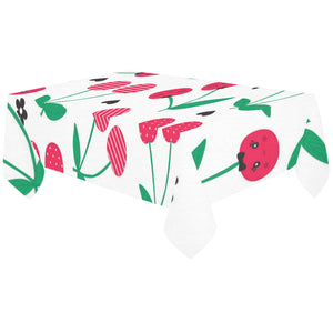 cherry pattern white background Tablecloth