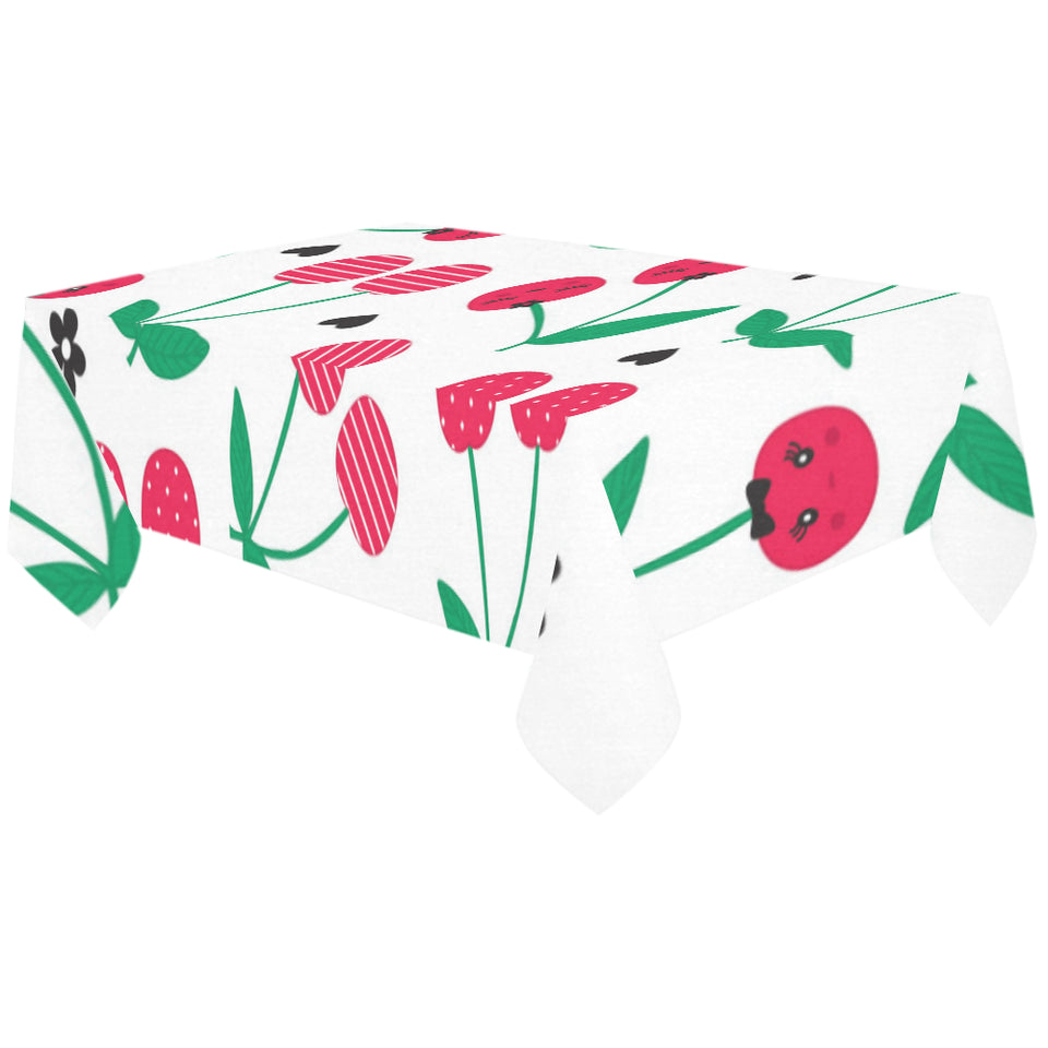 cherry pattern white background Tablecloth