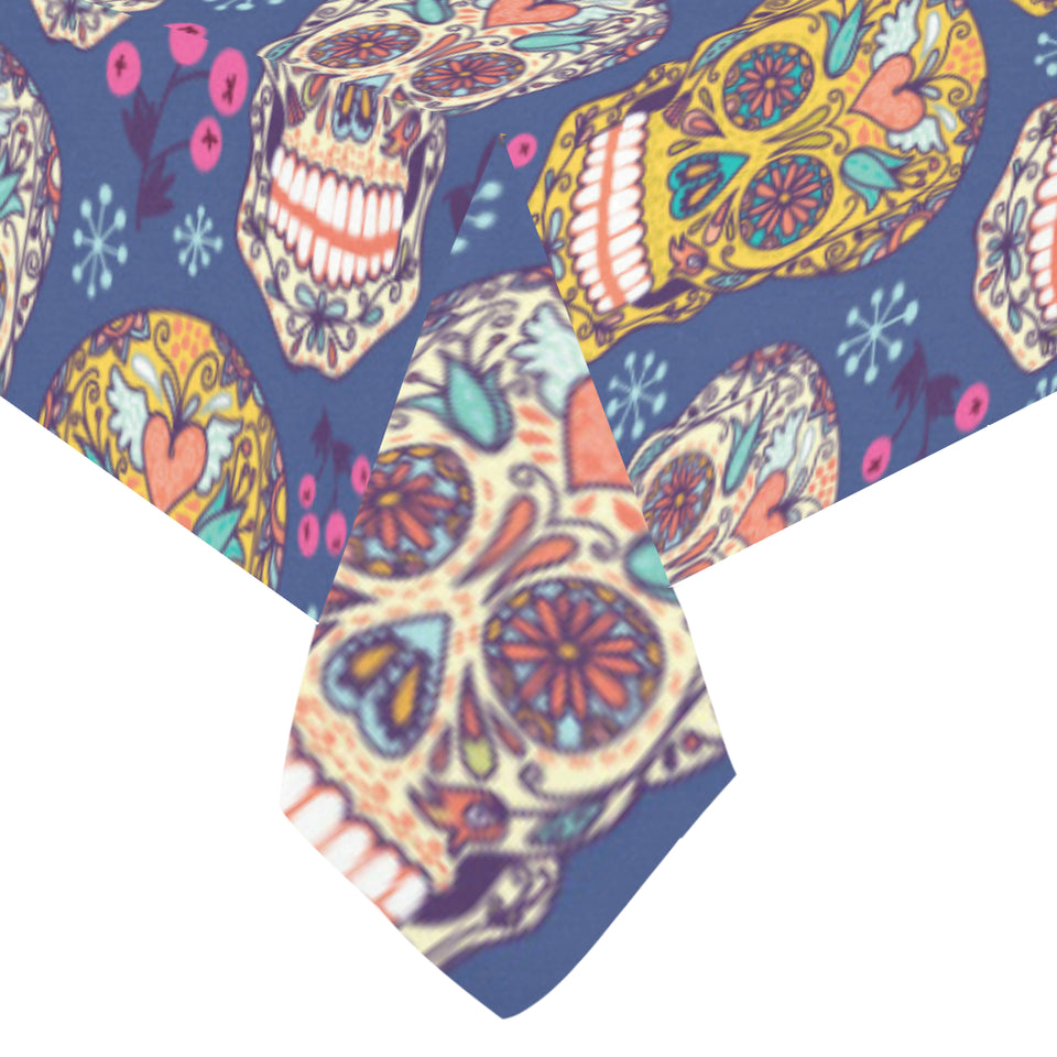 Sugar skull flower pattern Tablecloth