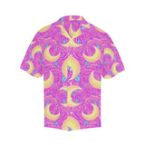 Moon pink rose background Men's All Over Print Hawaiian Shirt