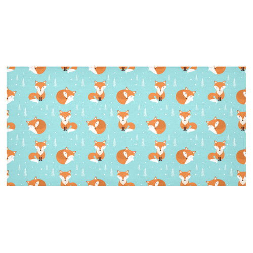 Fox pattern blue b ackground Tablecloth