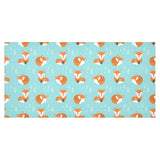 Fox pattern blue b ackground Tablecloth