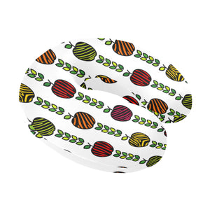 colorful apples leave zebra stripe U-Shaped Travel Neck Pillow