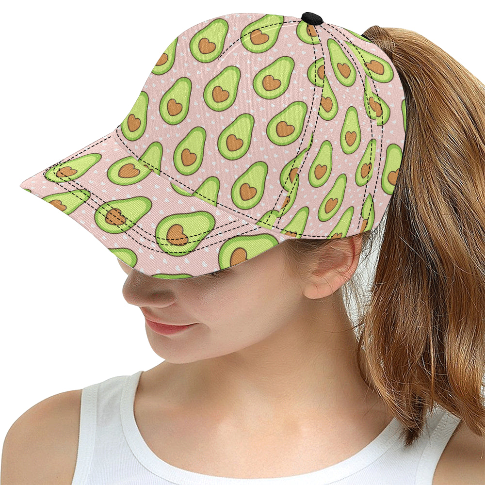 Avocado heart pink background All Over Print Snapback Cap