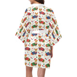 Corgi Christmas Pattern Women's Short Kimono Robe