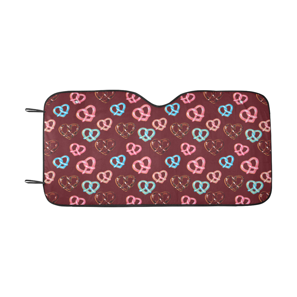 Pretzels Pattern Print Design 05 Car Sun Shade