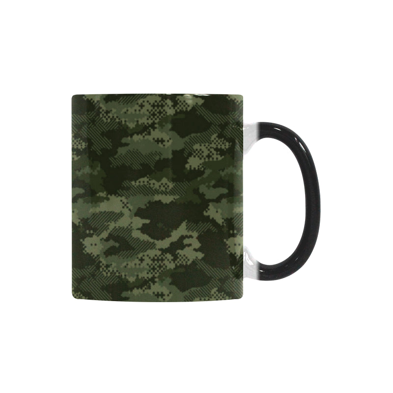 Digital Green camouflage pattern Morphing Mug Heat Changing Mug