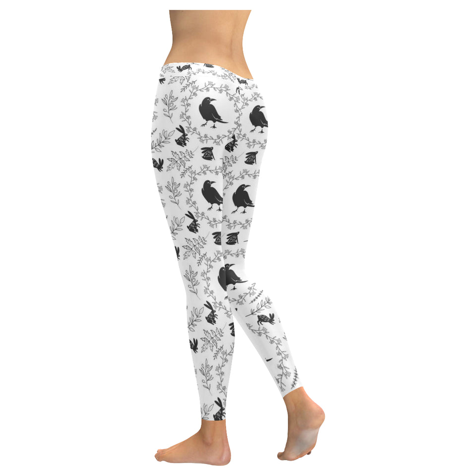 Crows floral wreath rabbit pattern Women's Legging Fulfilled In US