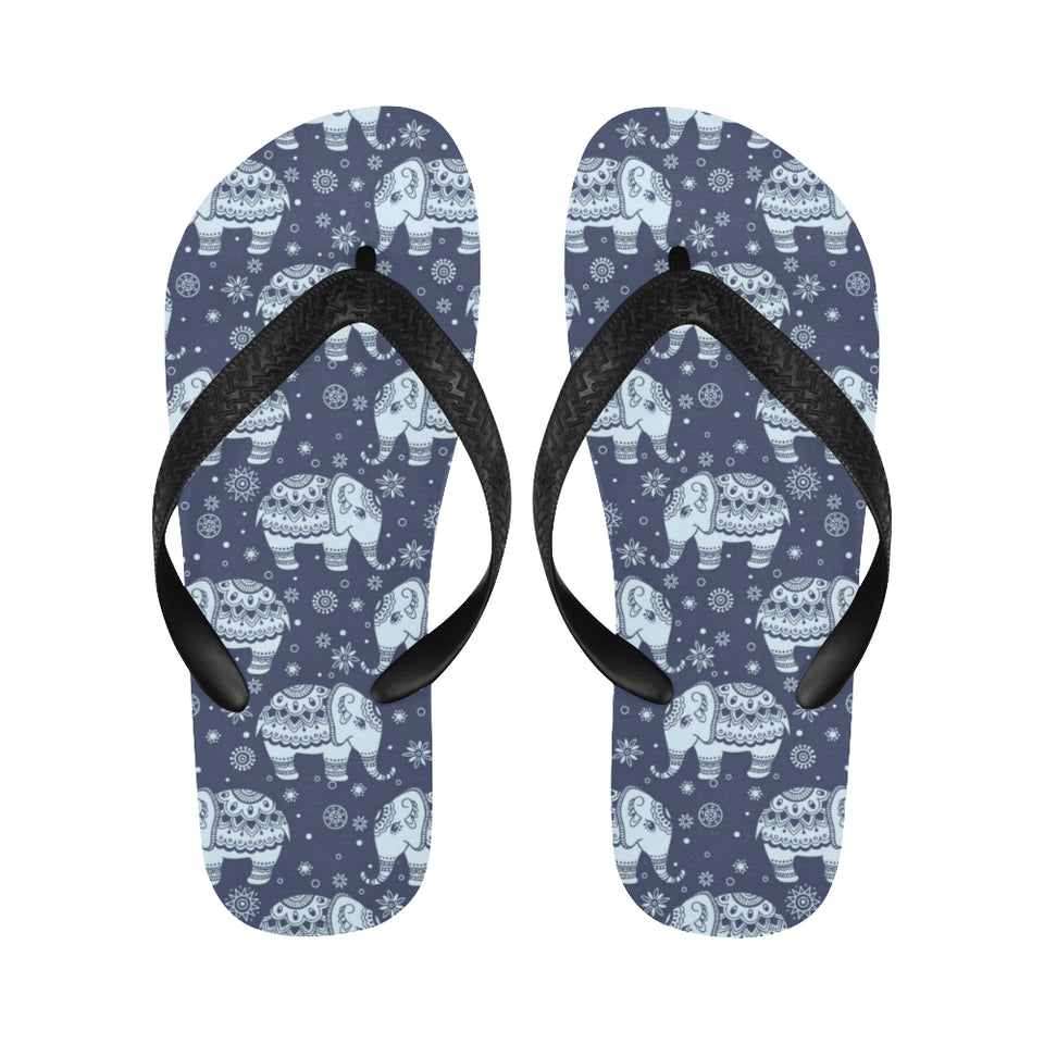 Elephant tribal design pattern Unisex Flip Flops