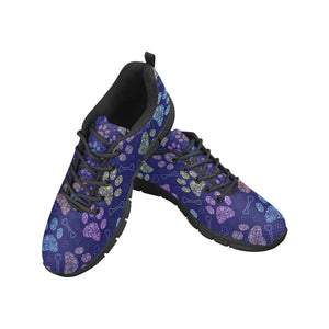 Dog Paws Pattern Print Design 02 Men's Breathable Sneakers ( Model 055)