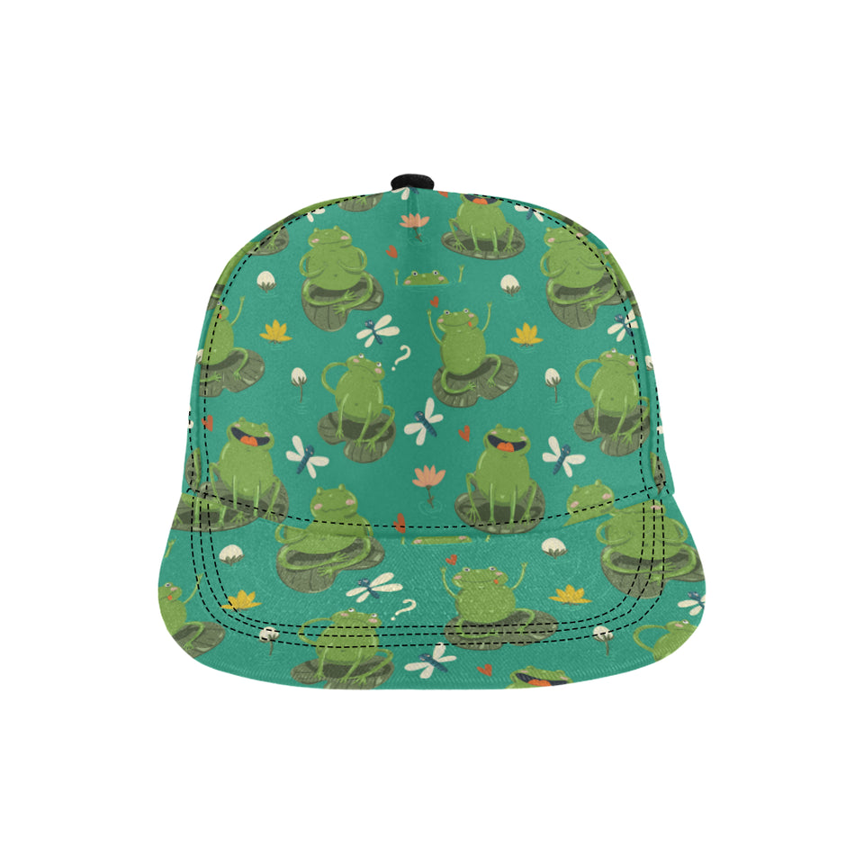 Cute frog dragonfly design pattern All Over Print Snapback Cap