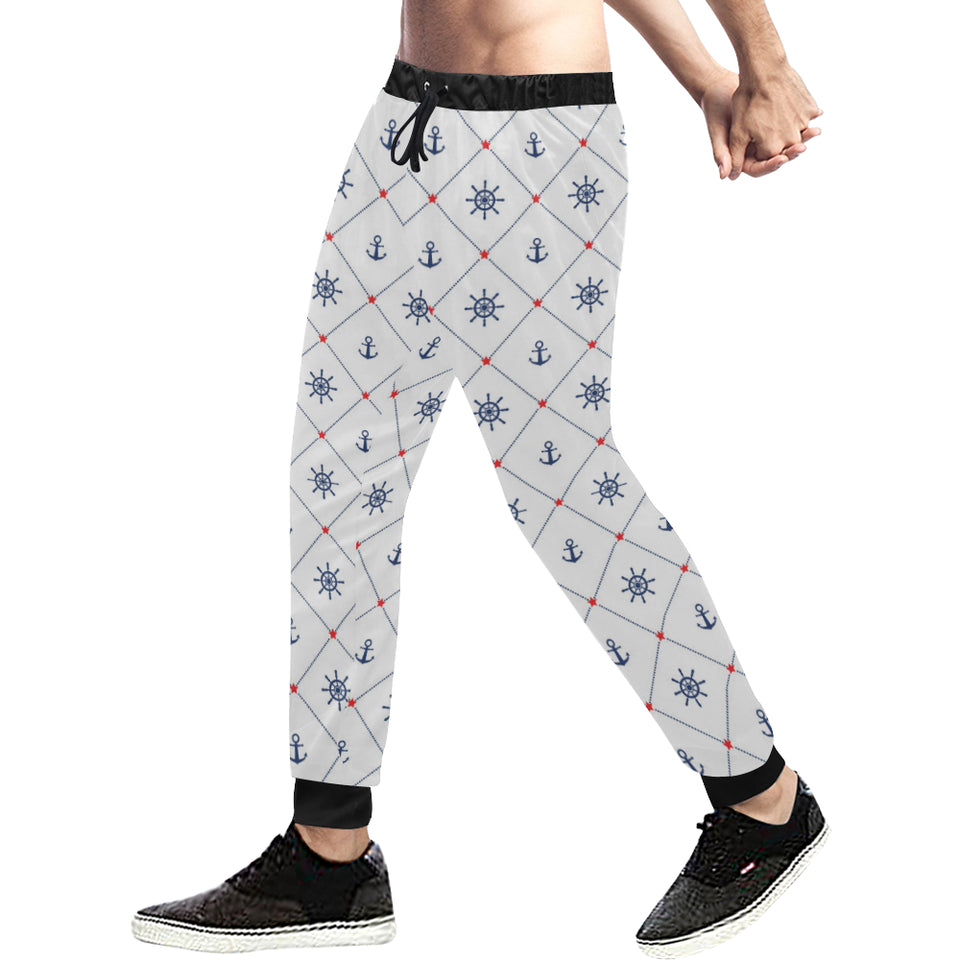 Anchor rudder nautical design pattern Unisex Casual Sweatpants