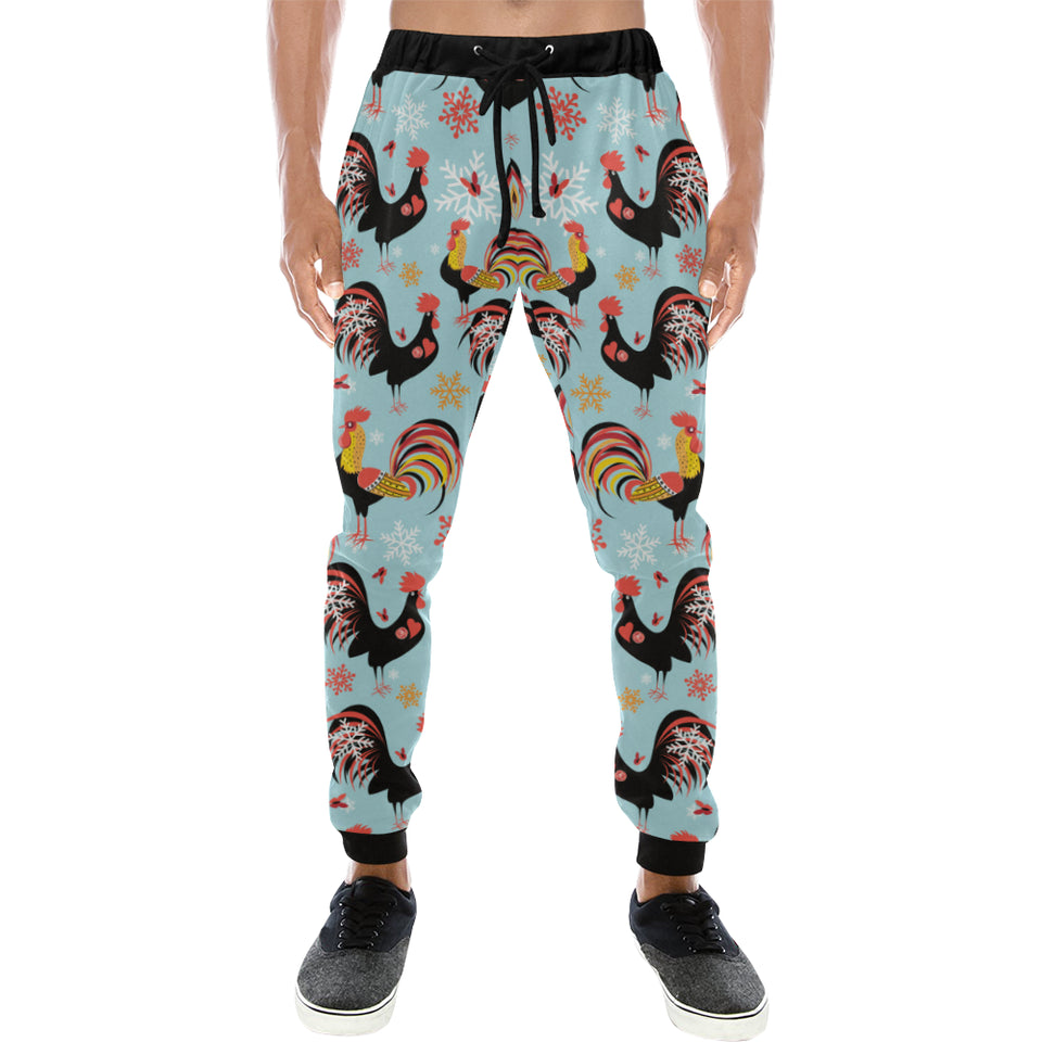 Rooster chicken cock snowfalke Unisex Casual Sweatpants