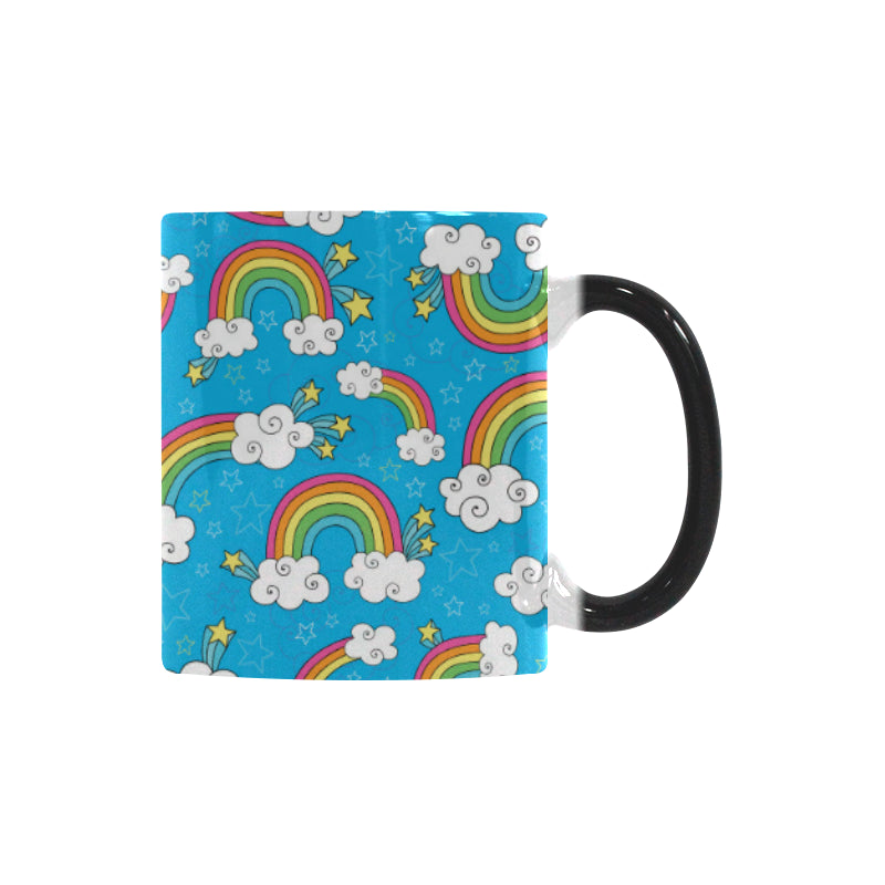 Rainbows Sky Clouds Pattern Morphing Mug Heat Changing Mug