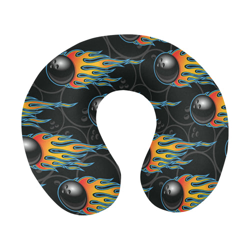 Bowling balls flame pattern U-Shaped Travel Neck Pillow