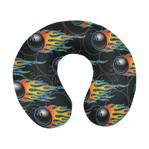 Bowling balls flame pattern U-Shaped Travel Neck Pillow