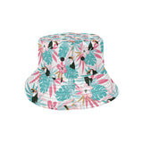 Toucan tropical flower leave pattern Unisex Bucket Hat