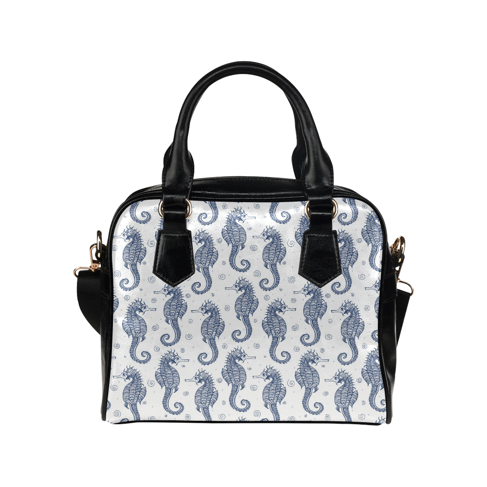 Seahorse pattern background Shoulder Handbag